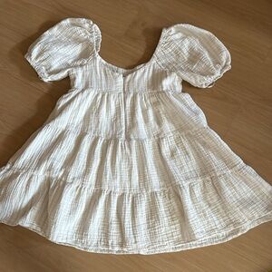 BOHEMIAN STYLE 100% COTTON PEASANT WESTERN MINI DRESS IVORY LINED XS